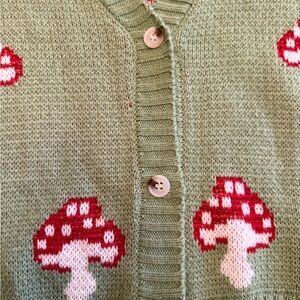 Green Mushroom Pattern Sweater